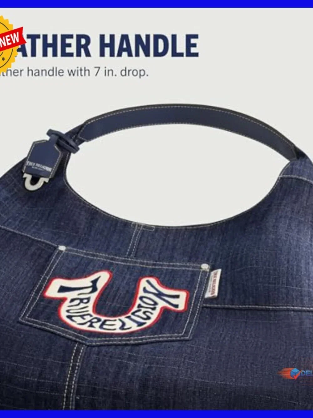 Large Denim Hobo Bag with Patchwork Design and Adjustable Shoulder Strap